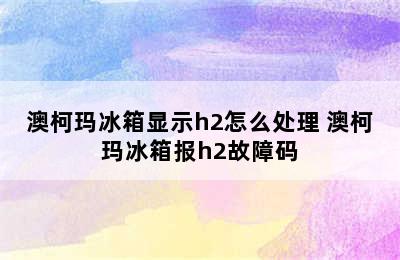 澳柯玛冰箱显示h2怎么处理 澳柯玛冰箱报h2故障码